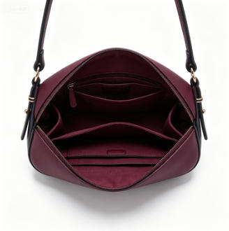 Burgundy Pebbled Faux Leather Women’s Hobo Mini Shoulder Bag, Adjustable Strap Underarm Crescent Bag, Bulk Supply for Established Fashion Brands & Department Stores