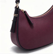 Burgundy Pebbled Faux Leather Women’s Hobo Mini Shoulder Bag, Adjustable Strap Underarm Crescent Bag, Bulk Supply for Established Fashion Brands & Department Stores