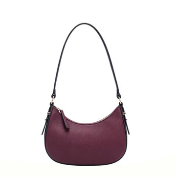 Burgundy Pebbled Faux Leather Women’s Hobo Mini Shoulder Bag, Adjustable Strap Underarm Crescent Bag, Bulk Supply for Established Fashion Brands & Department Stores
