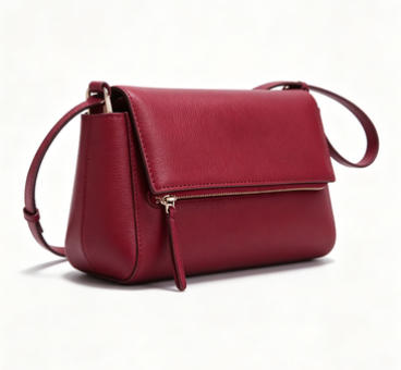 Red Crossgrain Faux Leather Flap Mini Crossbody Bag, Adjustable Leather Shoulder Strap Daily Shoulder Bag, Mass Supply for Established Fashion Labels & Global Retail Chains