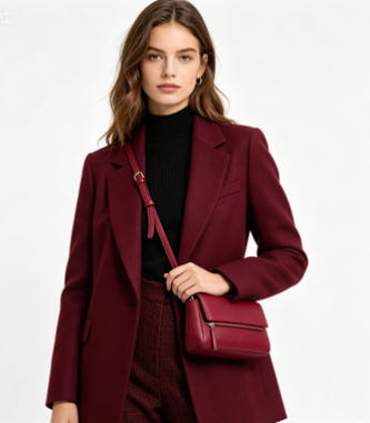 Red Crossgrain Faux Leather Flap Mini Crossbody Bag, Adjustable Leather Shoulder Strap Daily Shoulder Bag, Mass Supply for Established Fashion Labels & Global Retail Chains