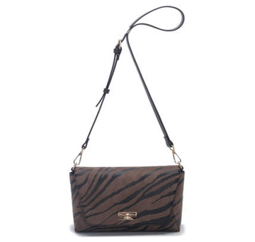 Brown Zebra Print Suede-Effect Mini Flap Crossbody Bag, Women Fashion Shoulder Bag with Adjustable Leather Strap, Bulk Supply for Established Fashion Brands