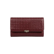 Burgundy Embossed Snake Skin Faux Leather Flap Clutch Bag, Evening Formal Handbag with Metal Lock Closure, Bulk Supply for Established Fashion Brands & Luxury Department Stores