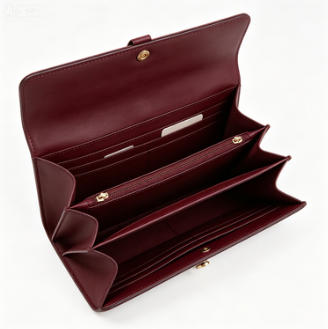 Burgundy Smooth Faux Leather Tassel Flap Clutch Bag, Minimalist Rectangular Evening Handbag for Formal Occasions, Bulk Supply for Established Fashion Brands & Luxury Department Stores