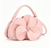 Blush Pink 3D Floral Pebbled Faux Leather Mini Top Handle Bag, Detachable Crossbody Ladies Party Handbag, Bulk Supply for Established Fashion Brands & Boutique Retail Chains