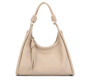 Beige Pebbled Faux Leather Knotted Strap Hobo Tote Bag, Detachable Crossbody Ladies Shoulder Bag, Bulk Supply for Established Fashion Brands & Mall Retail Chains